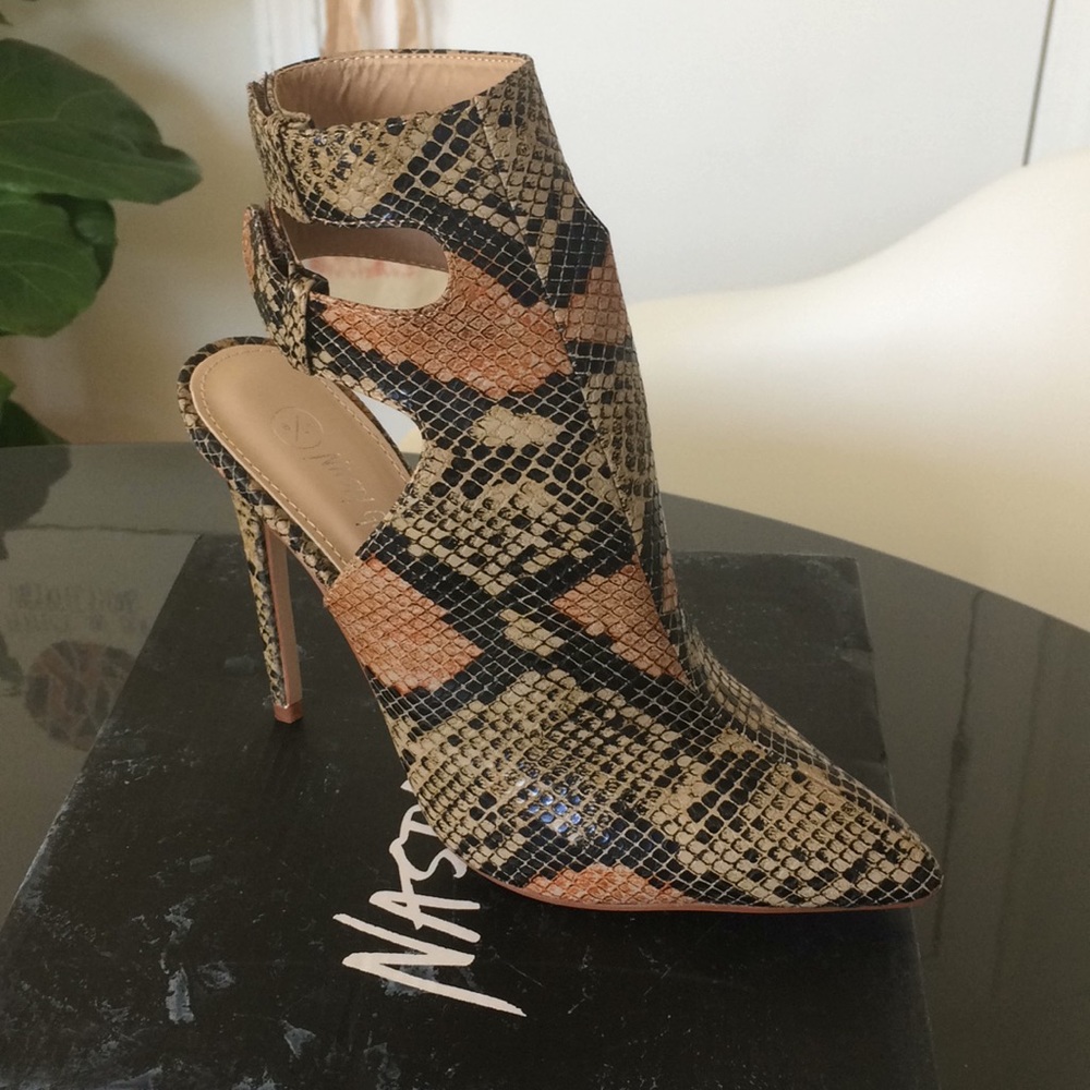 Nasty Gal Snake Skin Booties